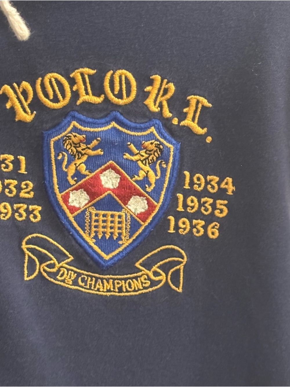 Polo Ralph Lauren Striped Classic Fit Rugby Hoodie Size Medium Embroidered - Picture 4 of 11